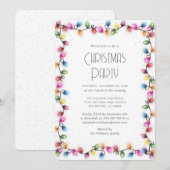 Invitation Modern Colorful Christmas Lights Party (Devant / Derrière)