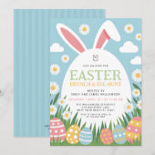 Invitation Modern Colorful Easter Brunch & Egg Hunt (Devant / Derrière)