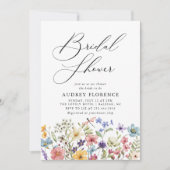 Invitation Modern Colorful Wildflower Floral Bridal Shower (Devant)