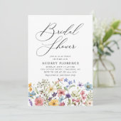 Invitation Modern Colorful Wildflower Floral Bridal Shower (Debout devant)