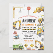 Invitation Modern Construction Birthday Party custom image (Devant)