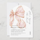 Invitation Modern Coquette Pink Bow Bridal Shower (Devant)
