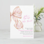 Invitation Modern Coquette Pink Bow Bridal Shower (Debout devant)