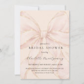 Invitation Modern Coquette Pink Bow Bridal Shower (Devant)