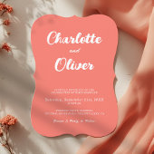 Invitation Modern Coral Union Script Decorative Wedding