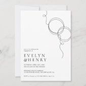 Invitation Modern Couple Rings Romantic Engagement Party (Devant)
