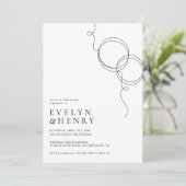 Invitation Modern Couple Rings Romantic Engagement Party (Debout devant)