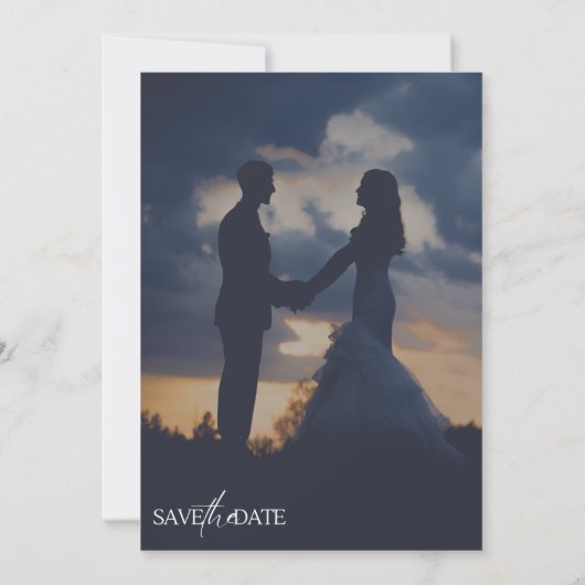 Invitation Modern Custom Photo Elegant Script Wedding (Dos)