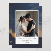 Invitation Modern Custom Photo Elegant Script Wedding (Devant / Derrière)