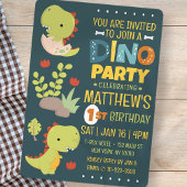 Invitation Modern Cute Dino Dinosaur Fête d'anniversaire pour