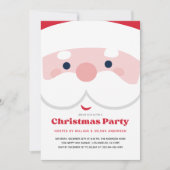 Invitation Modern Cute Père Noël Face Christmas Party Invitat (Devant)