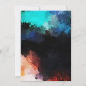 Invitation Modern Dark Abstract Paint Splatters Birthday (Dos)