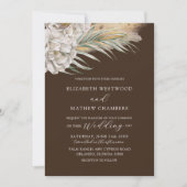 Invitation Modern Dark Brown Floral & Palm Wedding (Devant)