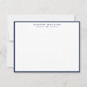 Invitation Modern Dark Navy Border Note Card (Devant)
