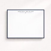 Invitation Modern Dark Navy Border Note Card