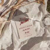 Invitation Modern Deep Red Retro Bold Funky Unique Wedding