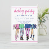 Invitation Modern Derby Couples Race Day Party Chic (Debout devant)