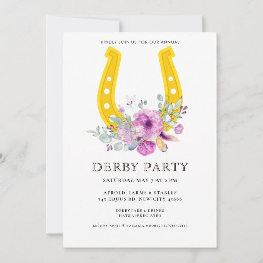 Invitation Modern Derby Party (Devant)