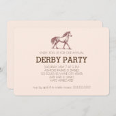Invitation Modern Derby Party de course de chevaux Équestre  (Devant / Derrière)