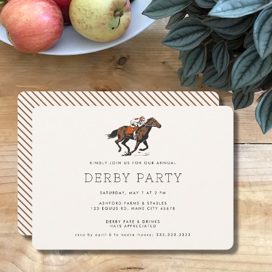 Invitation Modern Derby Party de course de chevaux Équestre
