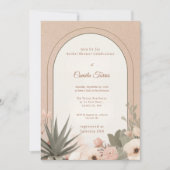 Invitation Modern Desert Flowers Botanical Bridal Shower (Devant)