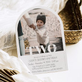 Invitation Modern DEUX mignonette Photo Arch 2e fête d'annive
