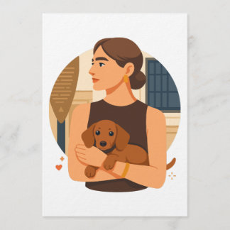 Invitation Modern Dog Mom Aesthetic With Cute Puppy