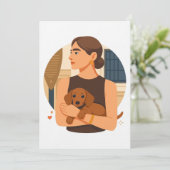 Invitation Modern Dog Mom Aesthetic With Cute Puppy (Debout devant)