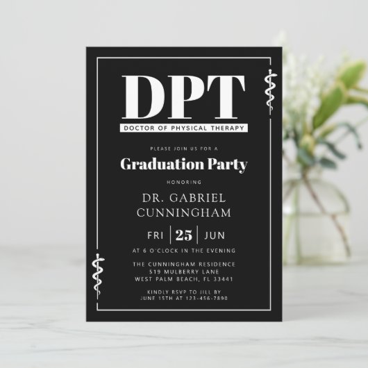 Invitation Modern DPT Doctor of Physical Therapy Graduation (Debout devant)