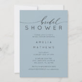 Invitation Modern Dusty Blue Bridal Shower (Devant)