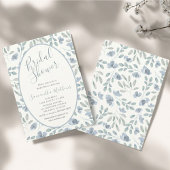 Invitation Modern Dusty Blue Watercolor Bridal Shower