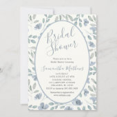 Invitation Modern Dusty Blue Watercolor Bridal Shower (Devant)