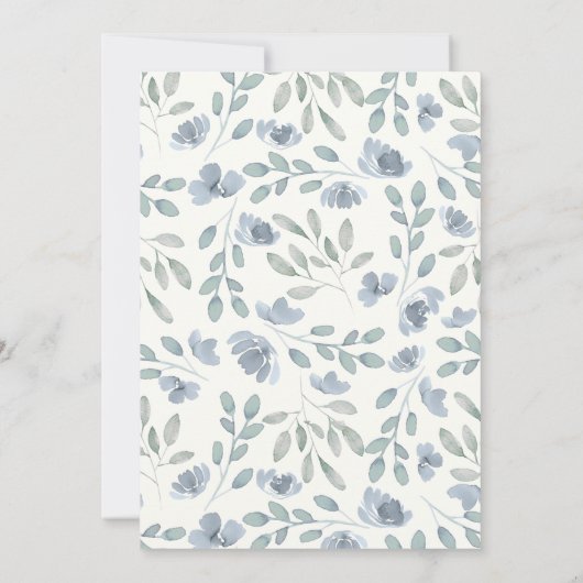 Invitation Modern Dusty Blue Watercolor Bridal Shower (Dos)
