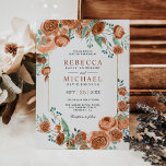 Invitation Modern Earthy Burnt Orange Roses Floral Wedding<br><div class="desc">Amaze your guests with this elegant wedding invite featuring beautiful flowers and modern typography. Simply add your event details on this easy-to-use template to make it a one-of-a-kind invitation.</div>