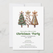 Invitation Modern earthy Christmas tree leopard design invite (Devant)