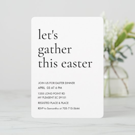 Invitation Modern Easter Dinner Let's Gather This Easter (Debout devant)