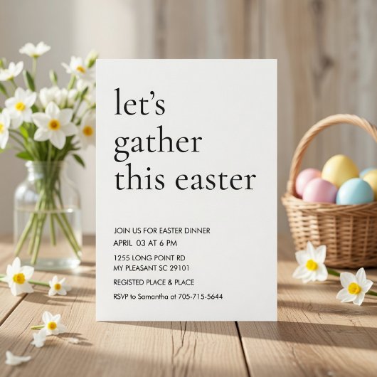 Invitation Modern Easter Dinner Let's Gather This Easter