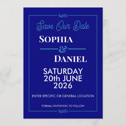 Invitation Modern Editable Wedding Save The Date Card (Devant)