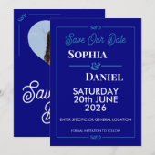 Invitation Modern Editable Wedding Save The Date Card (Devant / Derrière)