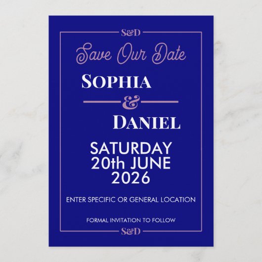 Invitation Modern Editable Wedding Save The Date Card (Devant)