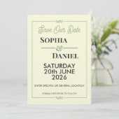 Invitation Modern Editable Wedding Save The Date Card (Debout devant)