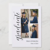 Invitation Modern Editorial Script Multi-Photo Graduation  (Devant)