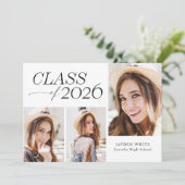 Invitation Modern Elegance Class of 2026 Photo Graduation (Debout devant)