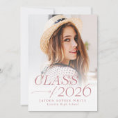Invitation Modern Elegance Class of 2026 Photo Graduation (Devant)