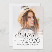 Invitation Modern Elegance Class of 2026 Photo Graduation (Devant)