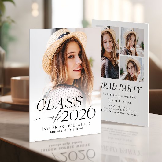 Invitation Modern Elegance Class of 2026 Photo Graduation