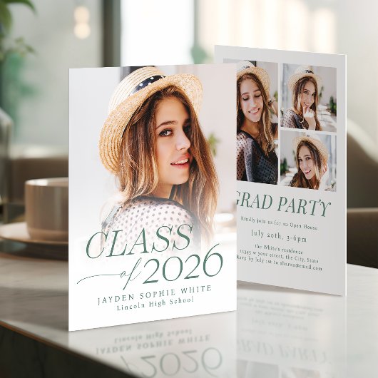 Invitation Modern Elegance Class of 2026 Photo Graduation