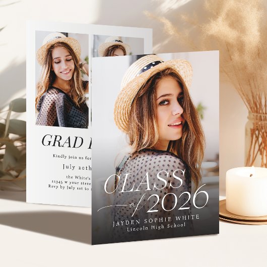 Invitation Modern Elegance Class of 2026 Photo Graduation