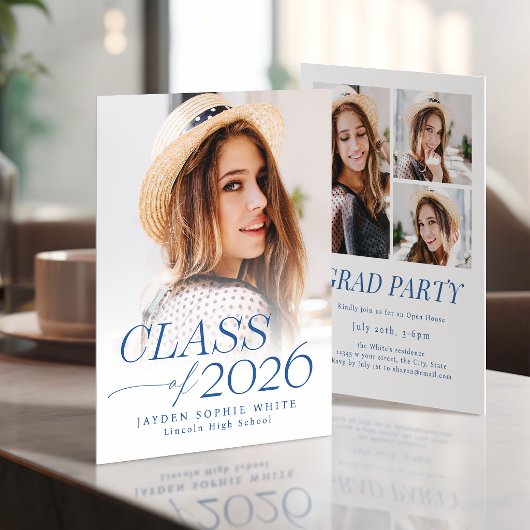 Invitation Modern Elegance Class of 2026 Photo Graduation