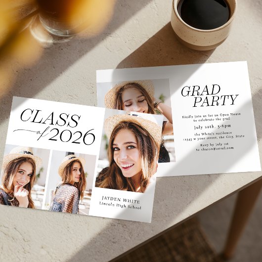 Invitation Modern Elegance Class of 2026 Photo Graduation